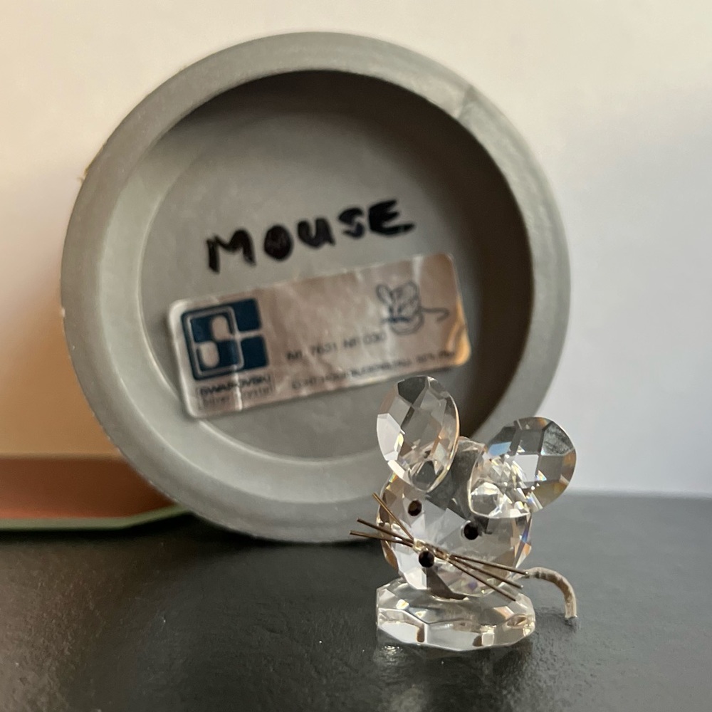 Swarovski Crystal Small Mouse on Stand